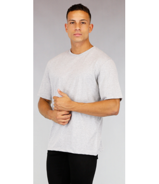 Oversized Grijs Katoenen Heren T-Shirt