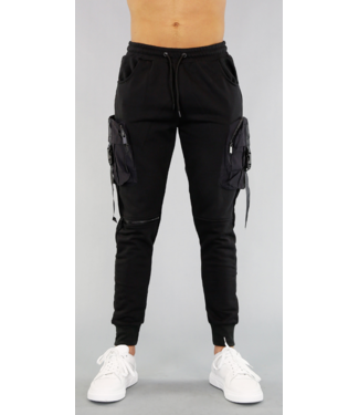 Zwarte Heren Joggingbroek met Zakken en Kliksluiting