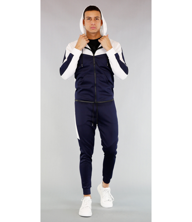 Blauw/Wit Trainingspak Heren
