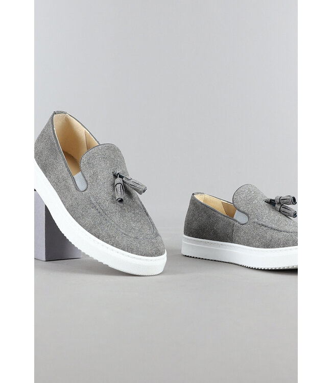 Grijze Heren Bootschoenen met Detail