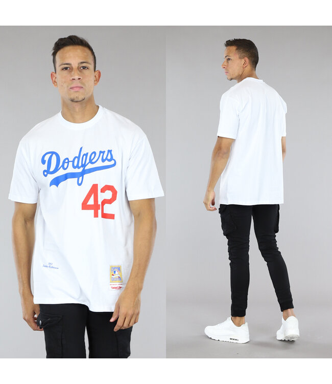 !OP=OP Vintage Wit Dodgers Heren Shirt