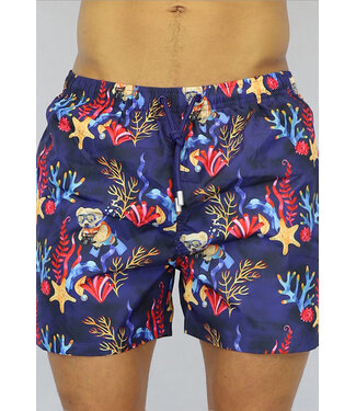 Donkerblauwe Heren Koraal Zwembroek