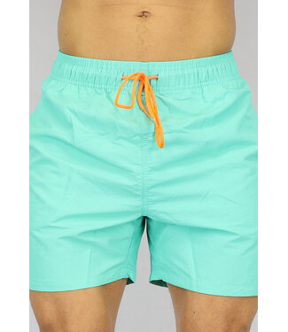 Mintgroene Heren Zwembroek met Neon Veter