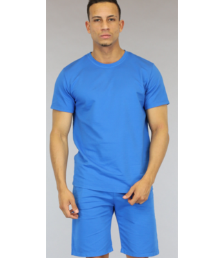 !OP=OP Basic Blauwe Loose-Fit Heren Short Set