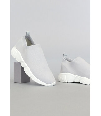 Grijze Heren Instap Sock Sneakers
