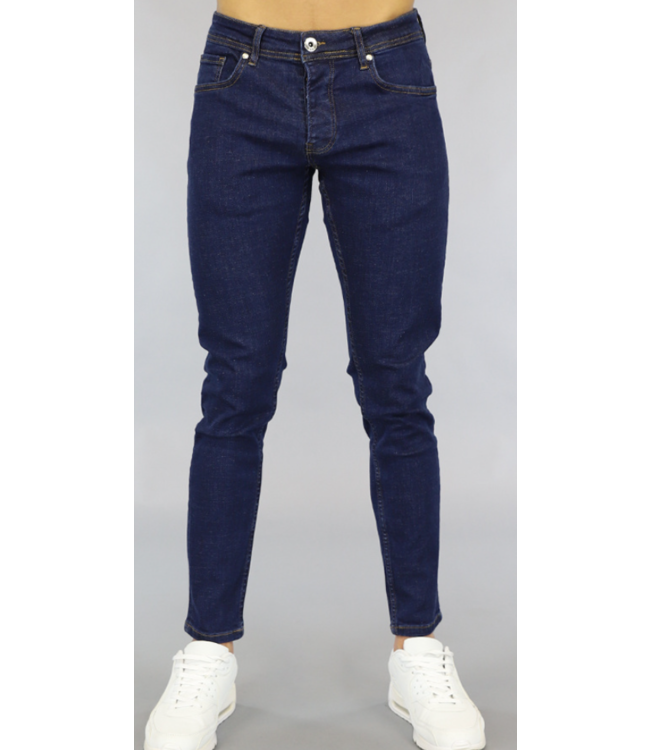 !OP=OP Basic Donkerblauwe Slim Fit Heren Jeans