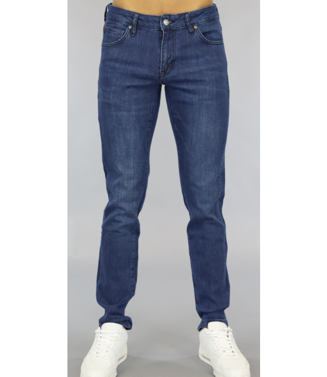 Blauwe Slim Fit Heren Jeans met Stretch