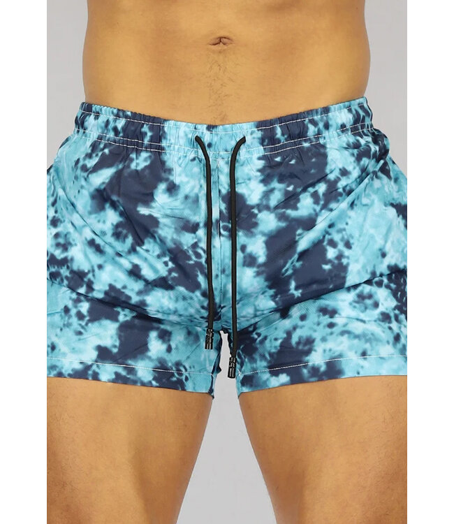 !OP=OP Blauwe Tie Dye Heren Swim Short