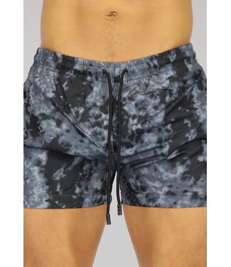 Zwarte Tie Dye Heren Swim Short