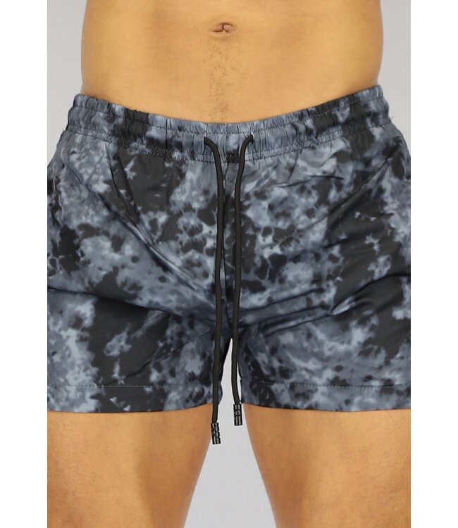 Zwarte Tie Dye Heren Swim Short