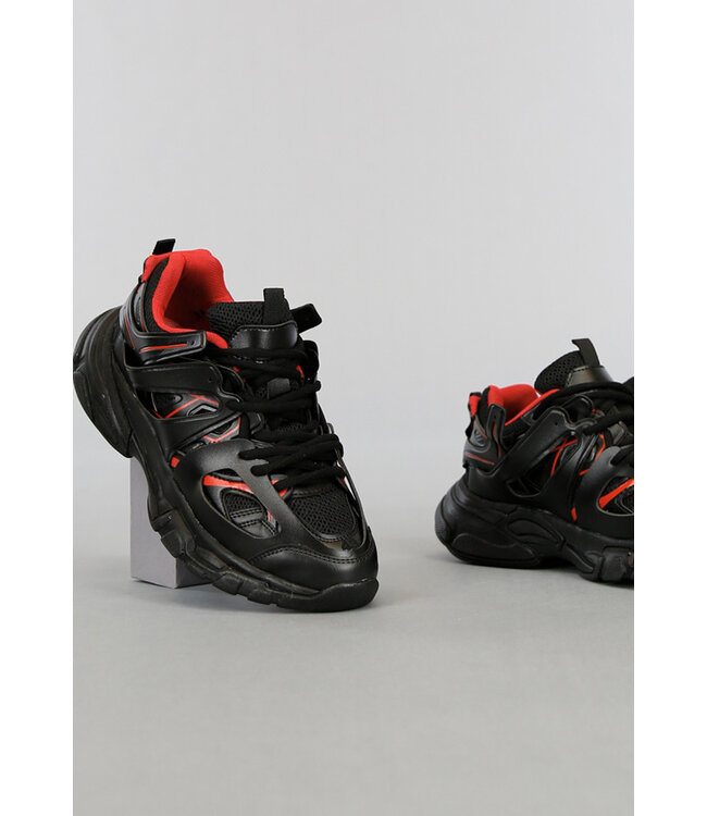 Sneakers zwart rood sale