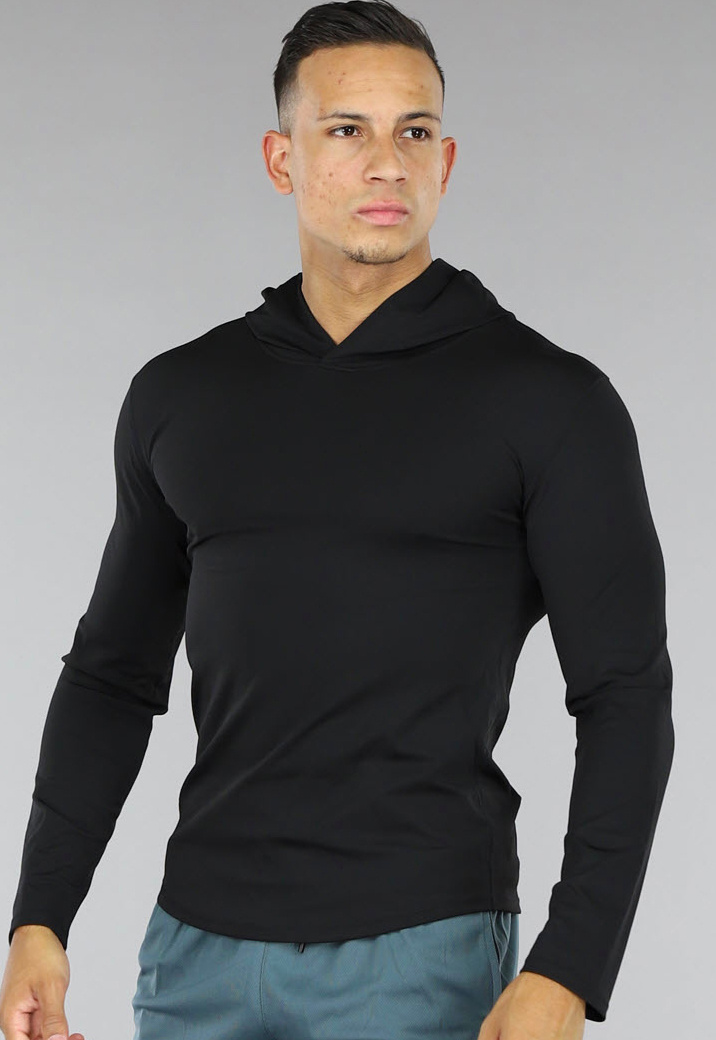 Zwart Heren Sport Trui met Capuchon
