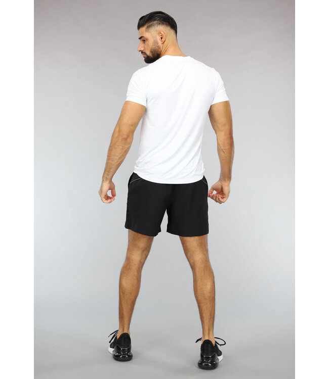Ademende Wit Trainingstenue met Korte Broek