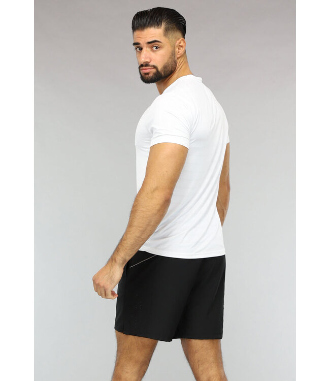 Ademende Wit Trainingstenue met Korte Broek