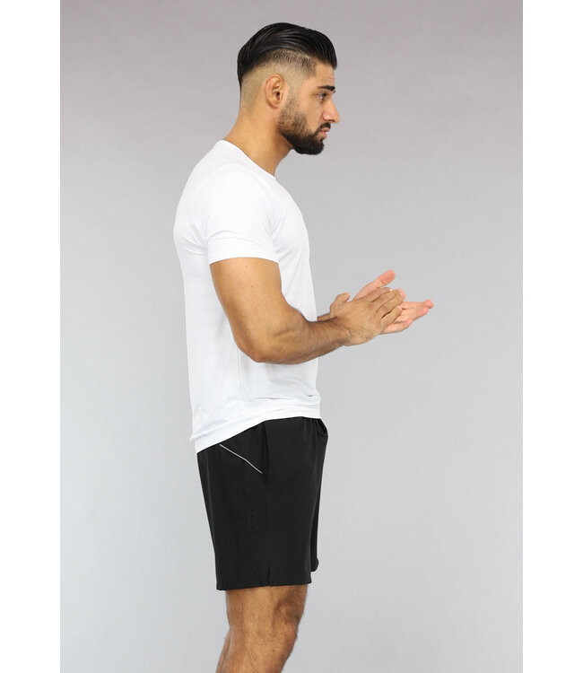 Ademende Wit Trainingstenue met Korte Broek