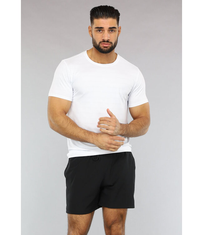 Ademende Wit Trainingstenue met Korte Broek