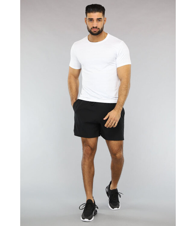 Ademende Wit Trainingstenue met Korte Broek