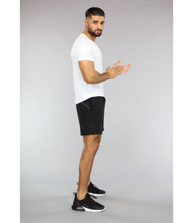 Ademende Wit Trainingstenue met Korte Broek