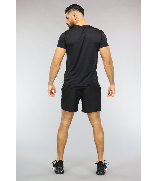 Zwarte Heren Sport Set met Luchtig Shirt