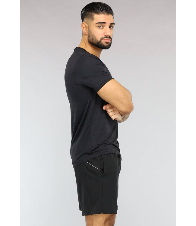 Zwarte Heren Sport Set met Luchtig Shirt