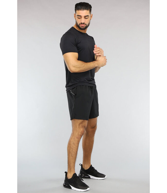 Zwarte Heren Sport Set met Luchtig Shirt
