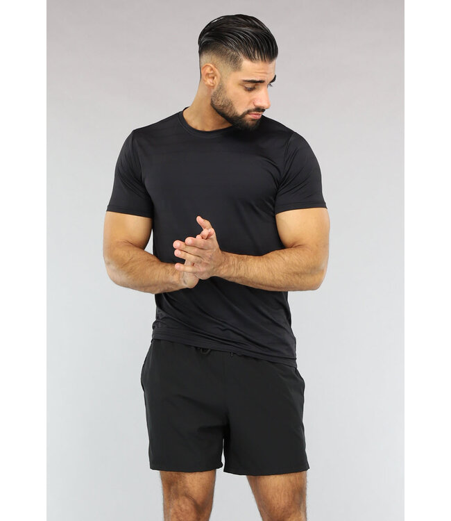 Zwarte Heren Sport Set met Luchtig Shirt