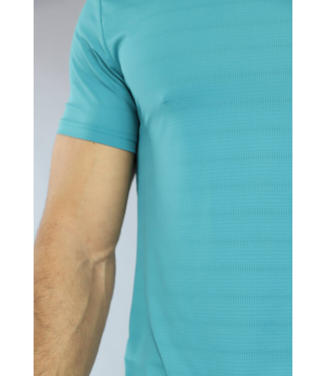 Ademende Turquoise Trainingstenue met Korte Broek