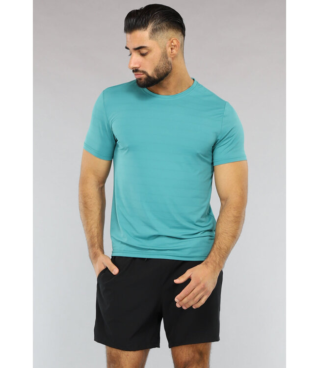 Ademende Turquoise Trainingstenue met Korte Broek