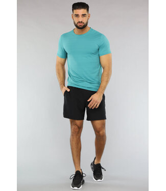 Ademende Turquoise Trainingstenue met Korte Broek