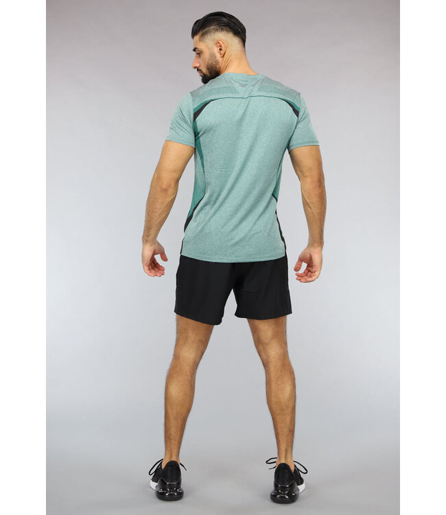 NEW2903 Turquoise Heren Sport Tenue met Zwarte Short