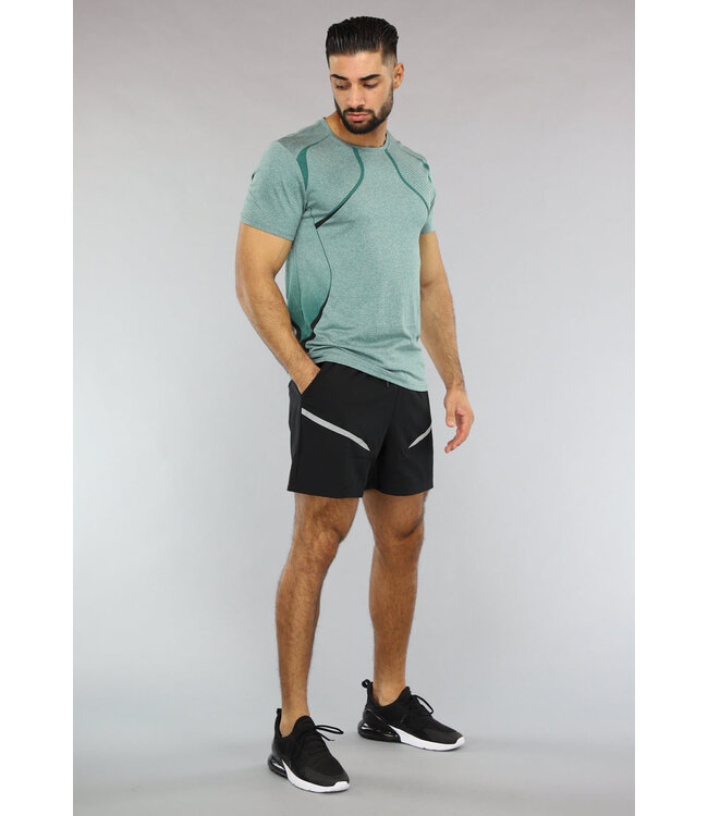 Turquoise Heren Sport Tenue met Zwarte Short