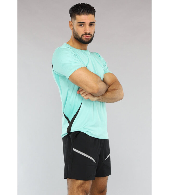 Mintgroen Heren Sport Set met Zwarte Short