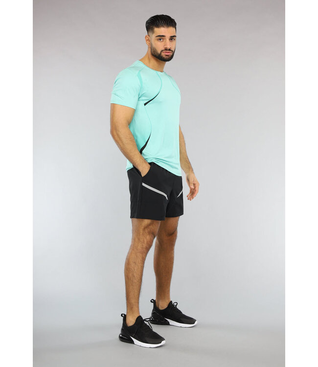 Mintgroen Heren Sport Set met Zwarte Short