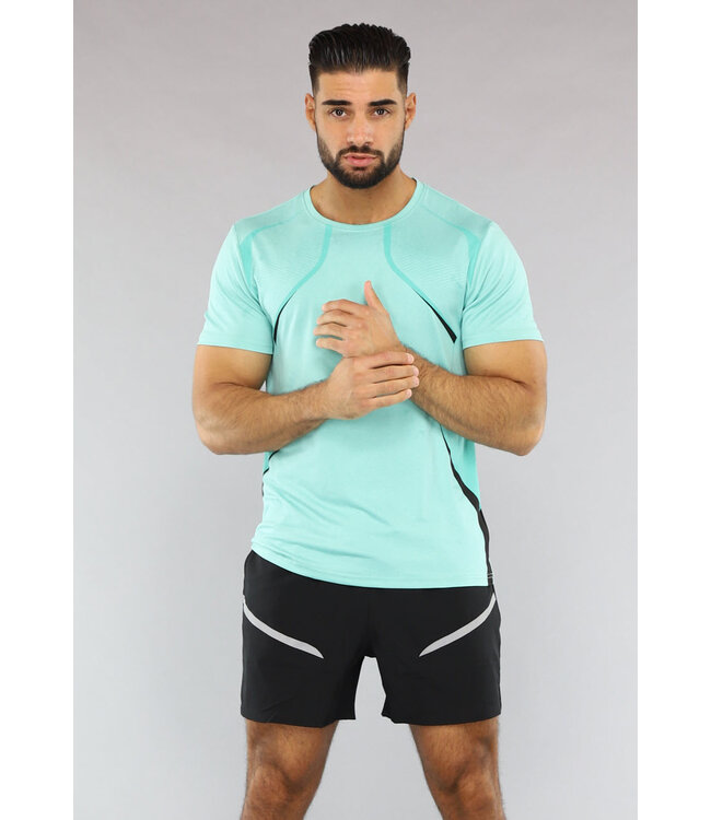 Mintgroen Heren Sport Set met Zwarte Short