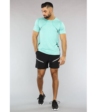 Mintgroen Heren Sport Set met Zwarte Short