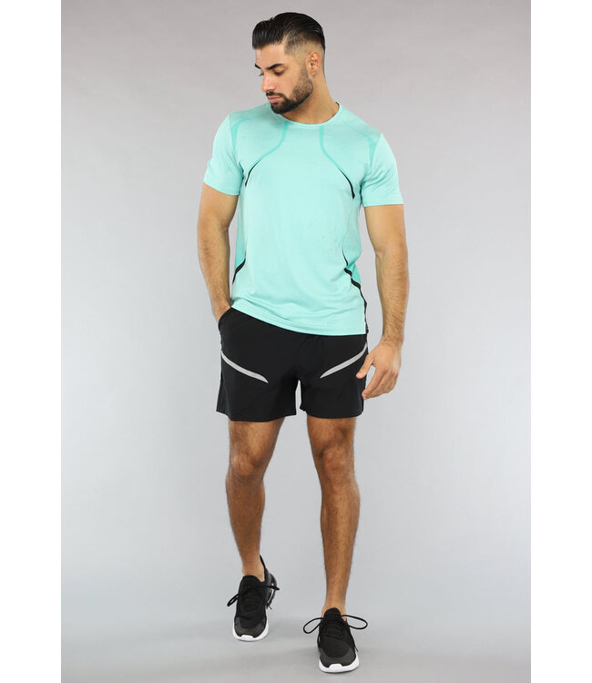 Mintgroen Heren Sport Set met Zwarte Short