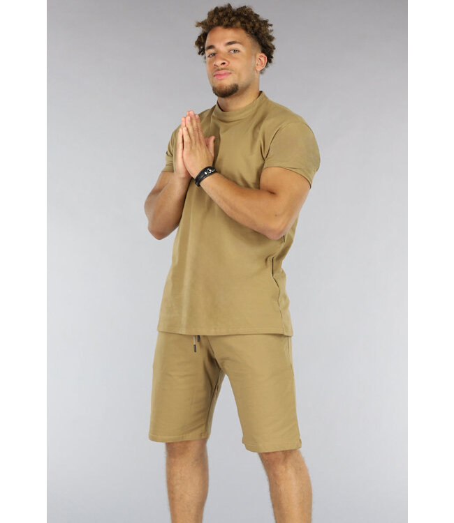 Basic Bruine Heren Short Set
