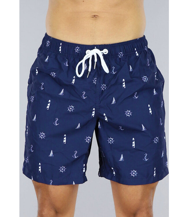 Navy Heren Zwembroek met Marine Print