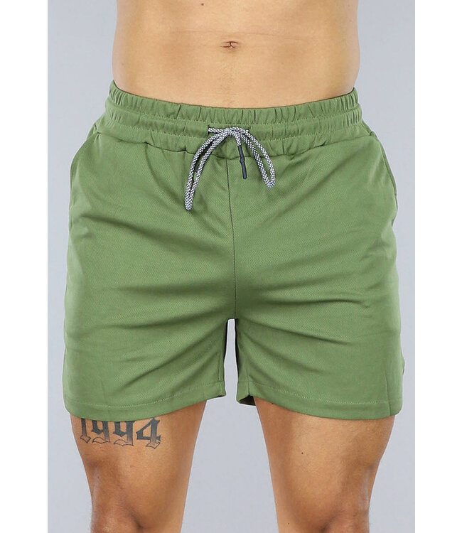 Groene Sportieve Short met Steekzakken