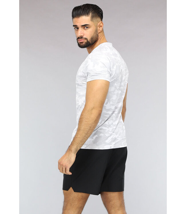 Wit Camouflage Sport Tenue met Zwart Broekje