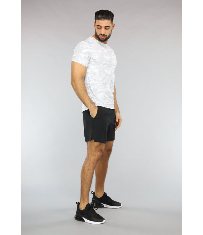 Wit Camouflage Sport Tenue met Zwart Broekje