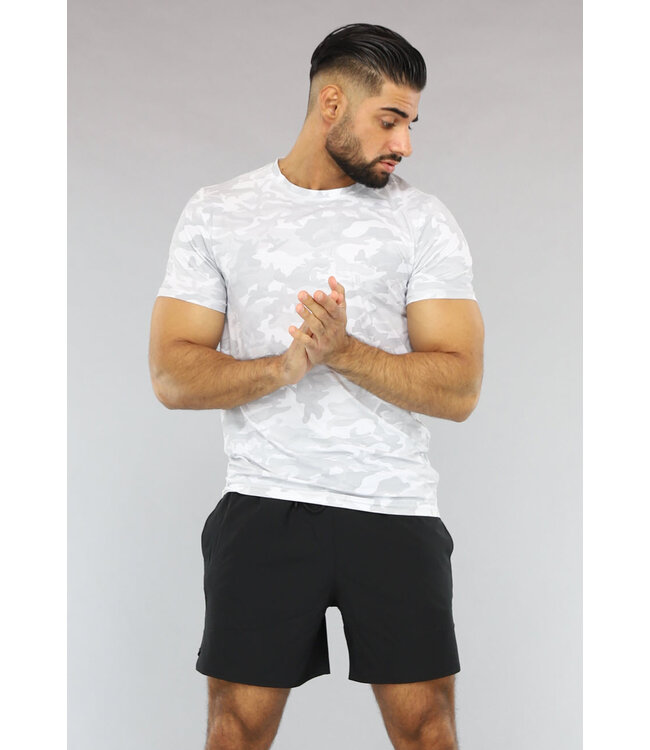 Wit Camouflage Sport Tenue met Zwart Broekje