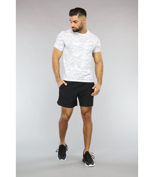 Wit Camouflage Sport Tenue met Zwart Broekje