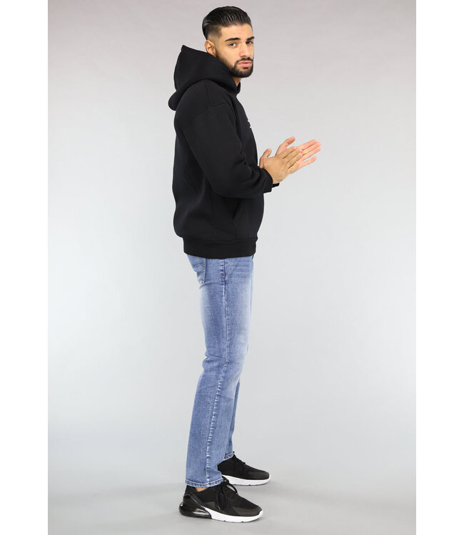 Basic Blauwe Washed Heren Jeans