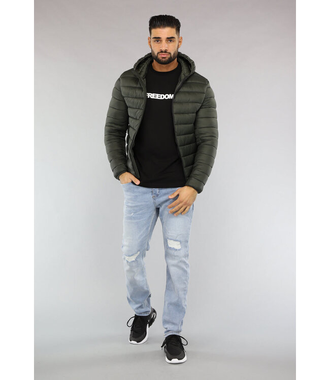 Groene Heren Puffer Jacket met Zakken