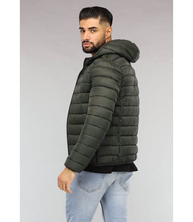 Groene Heren Puffer Jacket met Zakken