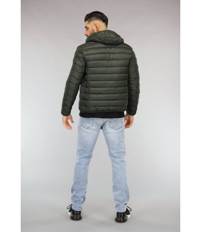 Groene Heren Puffer Jacket met Zakken