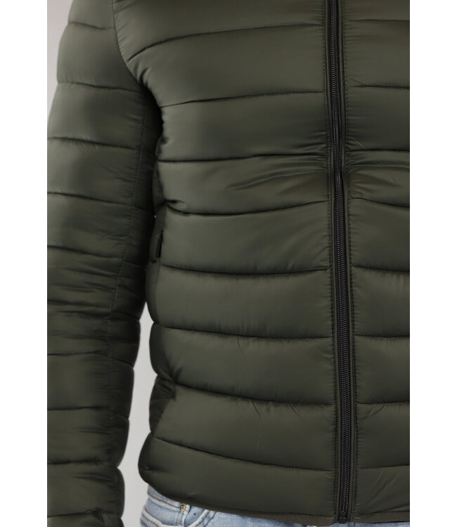 NEW2903 Groene Heren Puffer Jacket met Zakken