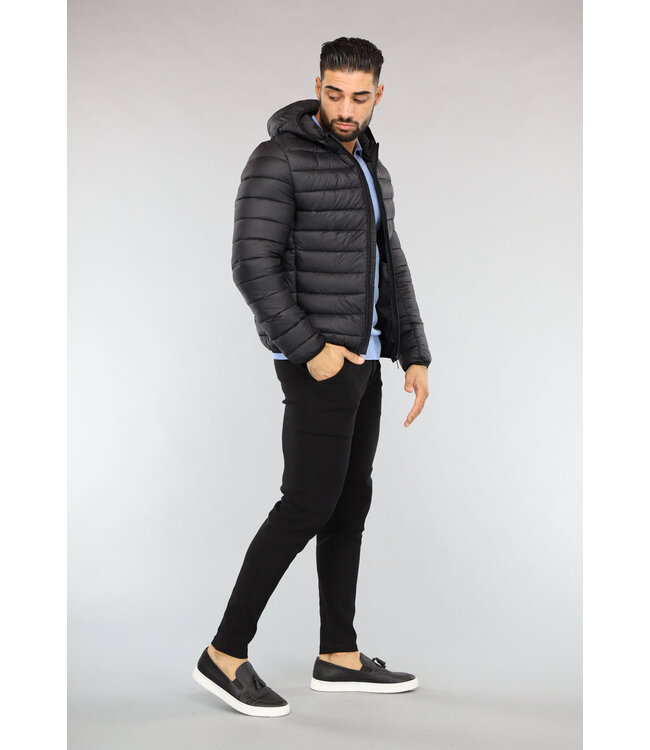 Zwarte Puffer Heren Jas met Capuchon