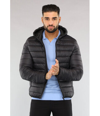 Zwarte Puffer Heren Jas met Capuchon